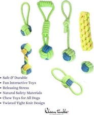 7Pcs Dog Rope Toys Braided Rope Chew Play for Aggressive Chewers lot Ball Toys