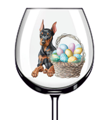 12x Hund Ostern Ei Becher Weinglas Farbe Vinyl Aufkleber Aufkleber z479
