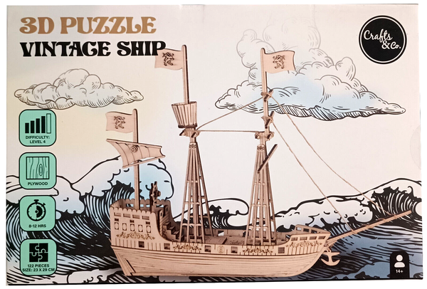 Segelschiff Holzbausatz Modellbau Holz Schiff 3D Steckpuzzle Holzpuzzle 23X29 Cm-image