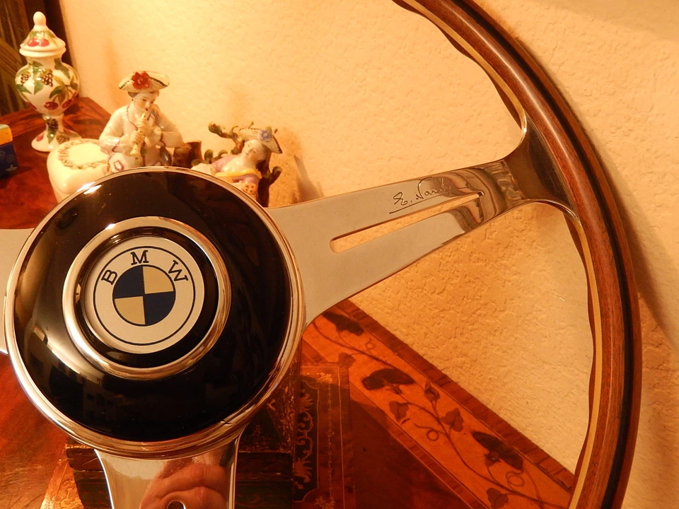 Volante BMW 507 MADERA HECHO NARDI 1961 40 cm ULTRA RARO NUEVO ORIGINAL NOS Foto 2 de 4