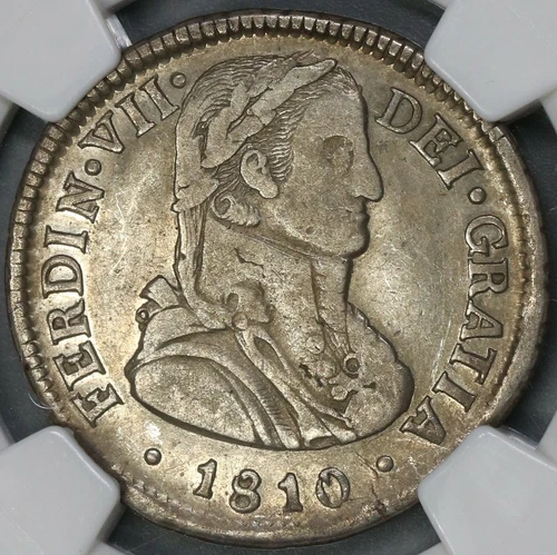 1810 NGC XF 45 Chile 2 Reales Imaginary Bust Spain Colony 45k Coin (19030901C)