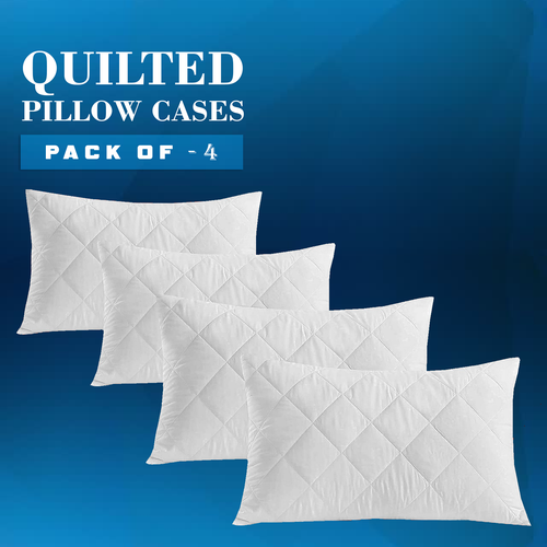 Luxury Quilted Pillow Protectors Zipped 100 Poly Cotton Pillows Pack