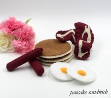 Felt food pancake sandwich set, Play kitchen toys, Felt breakfast, Plush toy