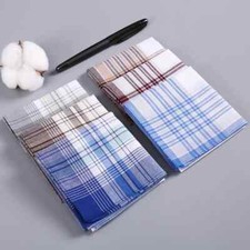 6Pcs 40x40cm Square Plaid Striped Handkerchiefs Men Classic Vintage Cotton Towel