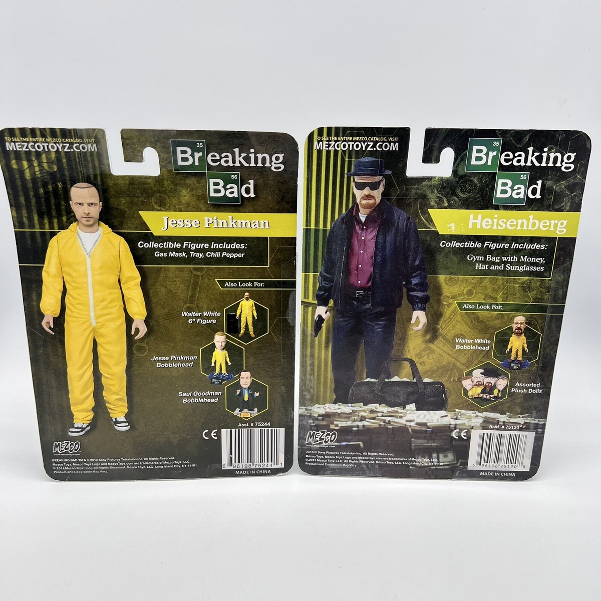 Mezco Breaking Bad Figure Set Jesse And Walter White Green Hazmat