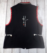 K.d. Spring Women's L Vintage Full Zip Vest Dog Lover Themed Black Lightweight