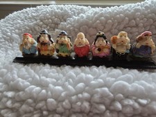 Vintage Snow White Seven Dwarfs Mini Figurine Set Japan Import Disney Style
