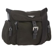 Borsa a tracolla Prada nylon kaki argento originale 165468