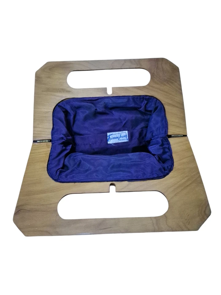 Bolso sin asas vintage Trimingham's Bermuda goleta velero madera azul cedro  Foto 3 de 4