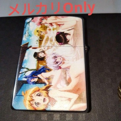 Symphogear Main Cast Pattern Oil Lighter With Case Maria   Serena Tin Badge