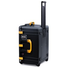 Black  Yellow Pelican 1637 Air case No Foam. With wheels.