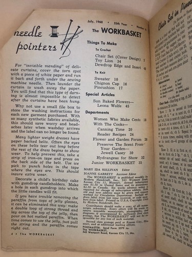 Workbasket Magazine 1960 ENTIRE YEAR 12 ISSUES CRAFTS CROCHET KNITTING VINTAGE - Picture 15 of 24
