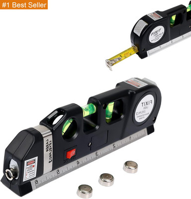 Laser Level Line Tool, Standard Cross Line Laser Leveler with 8Ft/2.5M Metric Ru