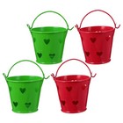  4 Pcs Small Metal Bucket Tea Coffee Sugar Canisters Home Ornament