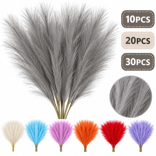 30pcs Artificial Pampas Grass Fake Reed Flower Bunch Wedding Home  Decor Bunch