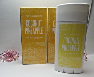 X 2  Schmidt's Natural Deodorant, COCONUT PINEAPPLE  3.25    with  BOX + 1 FREE