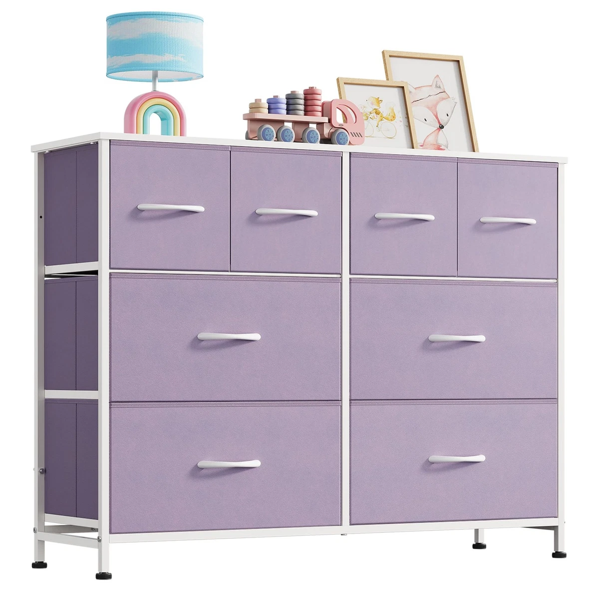 purple bedroom dresser Purple Three-Drawer Dresser Set  Rehaus