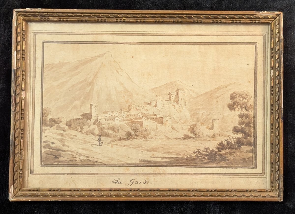 Drawing ink and wash - Village de La Garde dans le Var - 18th century