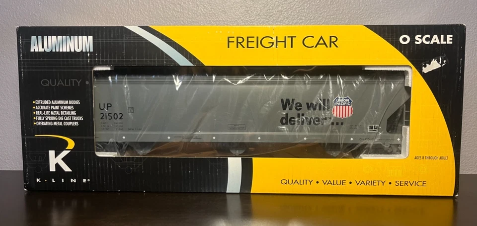 K-Line K6243-2111 O Union Pacific UP Extruded Aluminum Gray Hopper #21502 NEW - Image 2 of 4