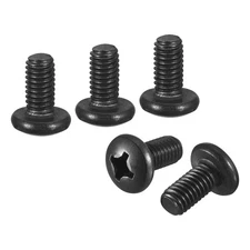 M6-1x12 Pan Head Machine Screws - 25pcs - 304 Stainless Steel -Black