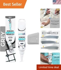 Tile Grout Repair Kit Grey Fast Drying Water Resistant Tile Filler 8.8oz