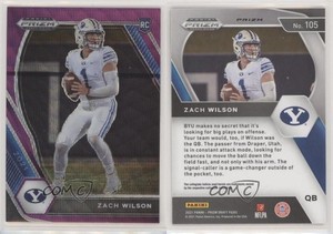 2021 Panini Prizm Draft Picks Purple Wave Prizm Zach Wilson #105 Rookie RC