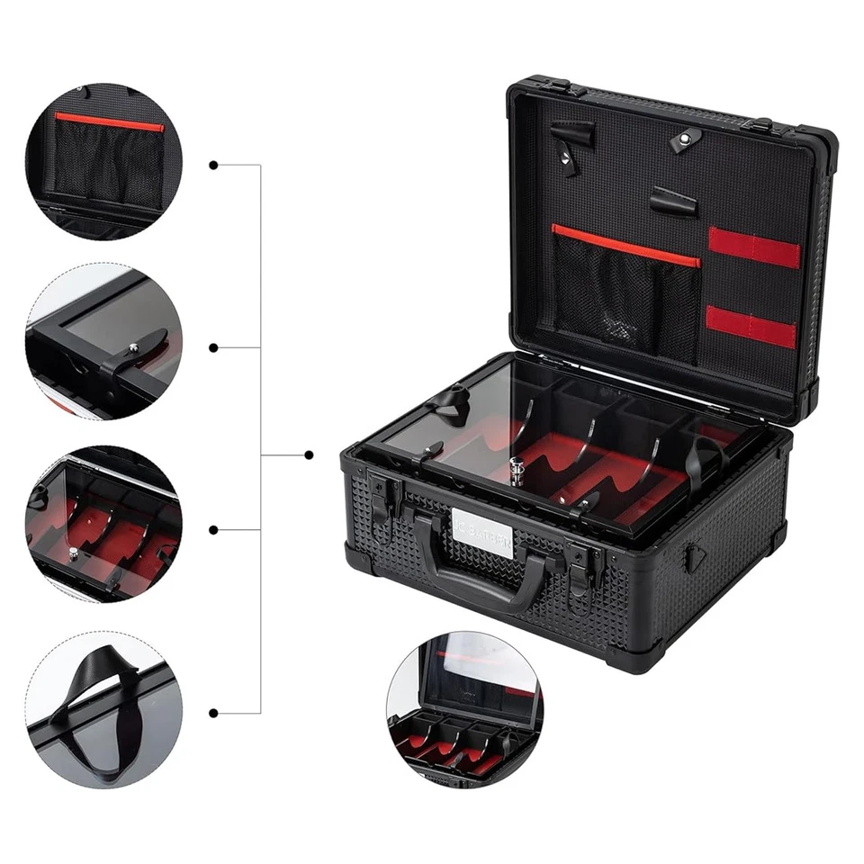 Professional Hairdressing Tool Kit Cosmetic Storage Box Holder Case with Lock - Image 2 of 4