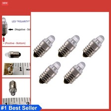 Miniature LED Flashlight Bulbs E10 3V Cool White 1/4 Inch 20 Lumens Pack of 5