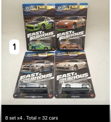 2024 Hot Wheels Silver Fast & Furious Nissan Skyline GT-R Brian Toyota Supra 32X