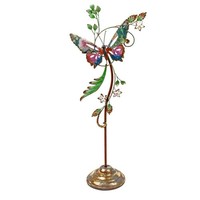 Dekofigur Schmetterling Auf Fuß H. 74Cm Bunt Gold Aus Metall Formano S26