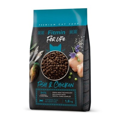 FITMIN Cat For Life Adult Fish and Chicken Katzen mit Fisch und Huhn 1,8 kg