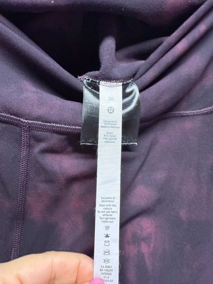 Lululemon Align High Rise 25" Diamond Dye Leggings Sz 20 Nulu Purple Active Yoga - Image 4 of 4