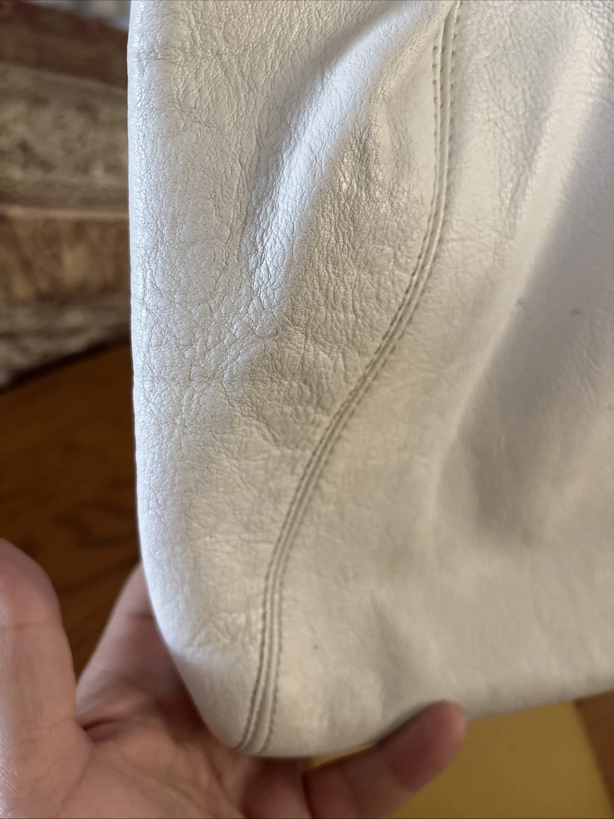 Coach F17605 Ashley borsa hippie in pelle borsa a tracolla bianca argento tracolla