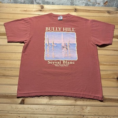 Vintage 90s Bully Hill Vineyards Seyval Blanc New York Graphic T-Shirt USA - XL