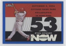 2007 Topps Chrome Generation Now Blue Refractor 42/100 Ryan Howard #GN203 a8a