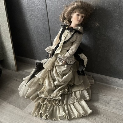 SELTENE Vintage NIGC Rosemary 22'' Porzellan & Stoff Sammler Puppe mit Ständer 