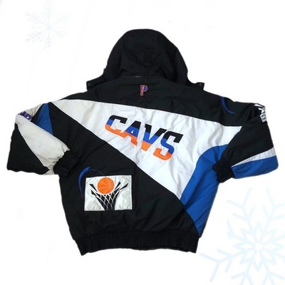 Vintage 90s NBA Cleveland Cavaliers Basketball Pro Player Puffer Jacket Large