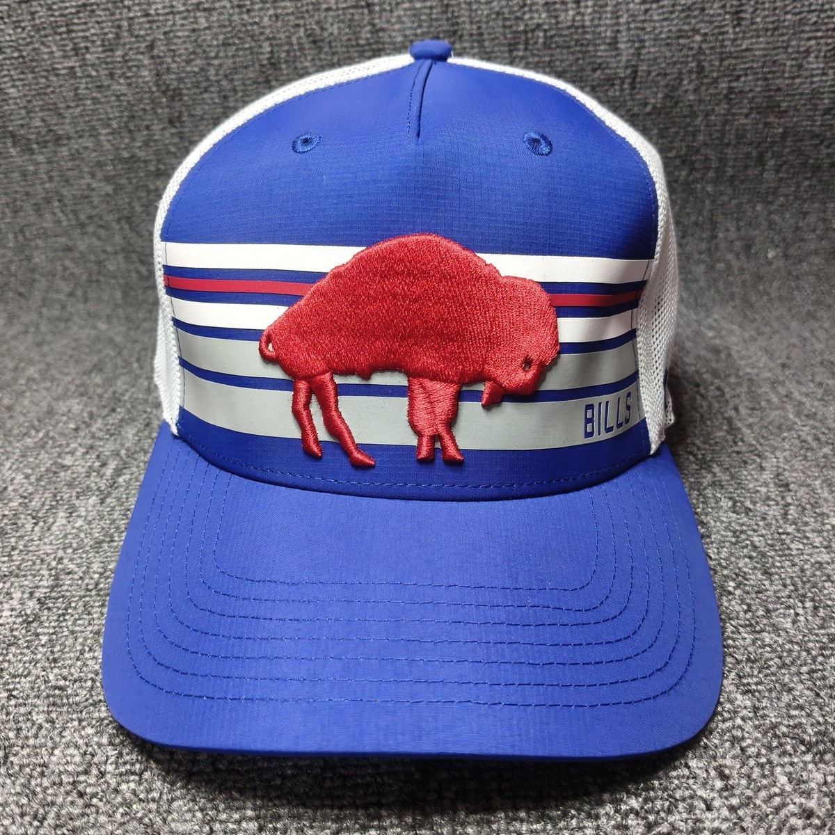 '47 Brand Buffalo Bills Trucker Hat Blue White Snapback Curved Bill