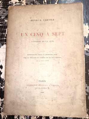 HENRI A. CARTIER UN FIVE A SEVEN EO 1888 ILLUSTRE GERBAULT KOPFABZUG SIGNIERT
