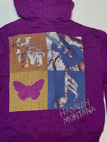Vintage Girls Y2K Purple Embellished Hannah Montana Zippered Hoodie XS - Picture 4 of 4