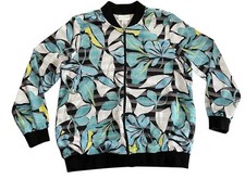 Alfred Dunner Play Date Jacket Size 14 Zip Up Floral Lined Light Blazer