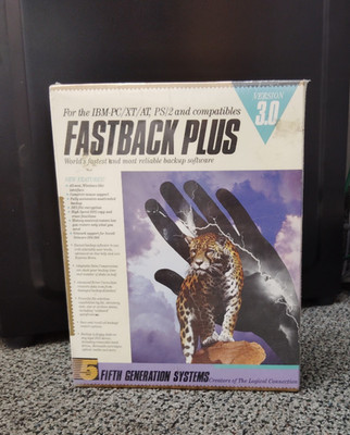 ''NOS'' Fastback Plus Version 3.0 IBM-PC XT AT PS/2 PC Computer Software Program