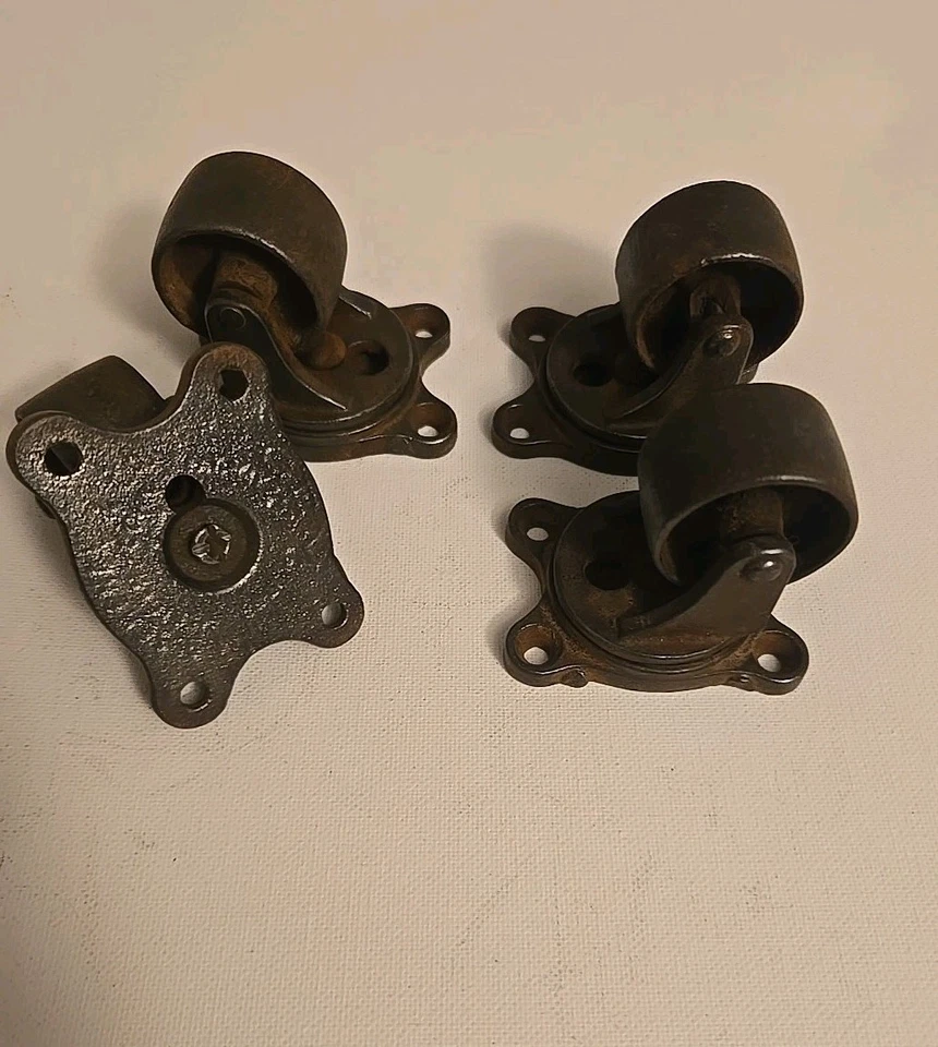 Antigo M.B. Conjunto de 4 rodízios giratórios SCHENCK & CO. GEM 1888 (lubrificado limpo) - Imagem 2 de 4