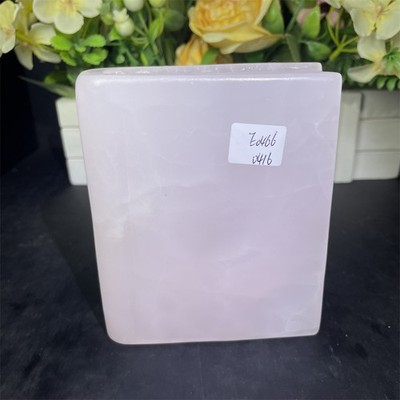 1.9LB 4.4''Natural Pink Jade Book Reading Crystal Reiki Carving Quartz Decor