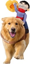 Cowboy Rider Dog Costume Small Funny Knight Style Halloween Pet Outfit
