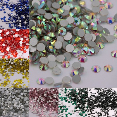 Glitter Crystal AB Flatback Clear Non Hot Fix Nailart Strass Dekorationen