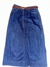 Vintage Ralph Lauren Skirt /Women  s 8 Denim Front  Back Packet made in the USA