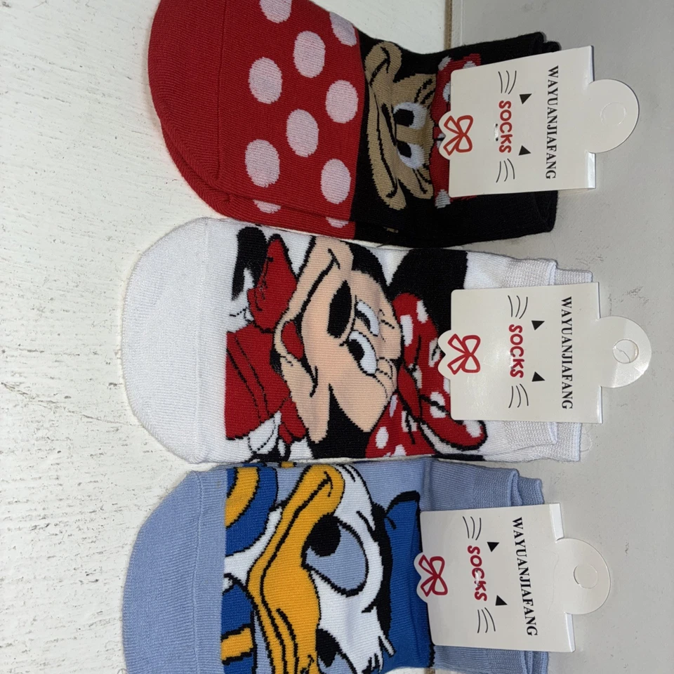 Calcetines unisex de dibujos animados de personajes de Disney - Paquete de 5 - Coloridos y cómodos" Foto 2 de 4