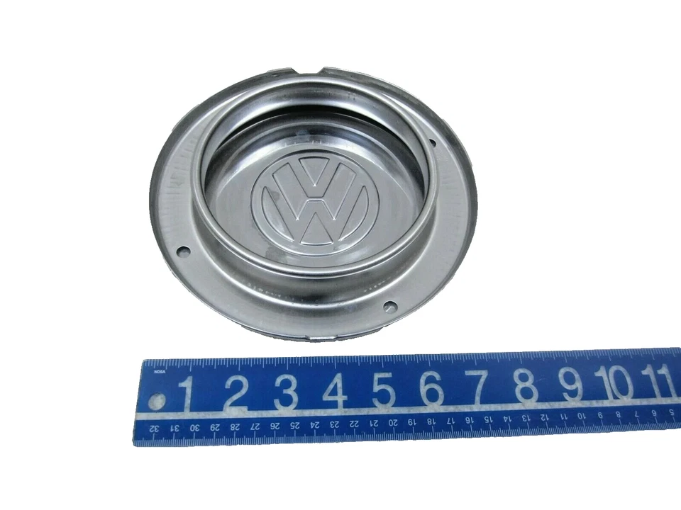VINTAGE 1974 - 1981 VOLKSWAGEN DASHER OEM WHEEL CHROME METAL CENTER CAP #2E-1 - Image 3 of 3