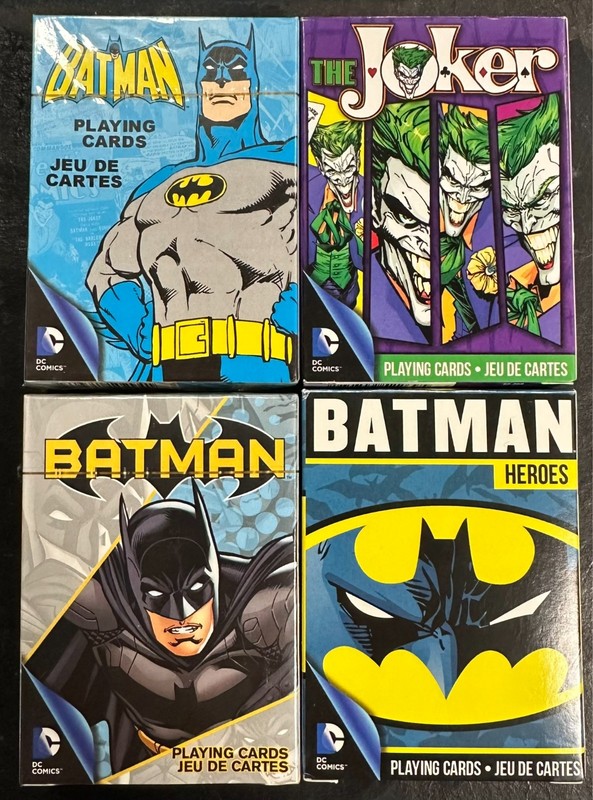 Lot of 4 Batman & Joker Playing Cards Retro Decks DC Comics Sealed